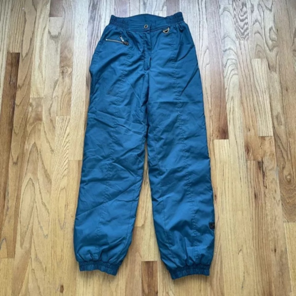 Women's Vintage 90's JUPA Sports Canada Olympic Team Teal Snow Ski Pants Sz 6